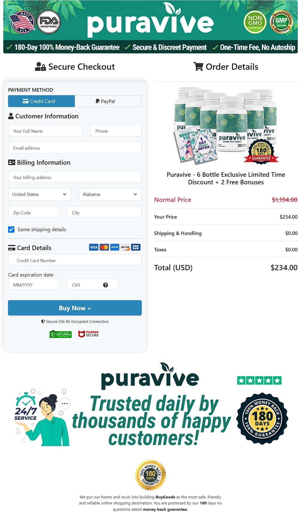 puravive official checkout page